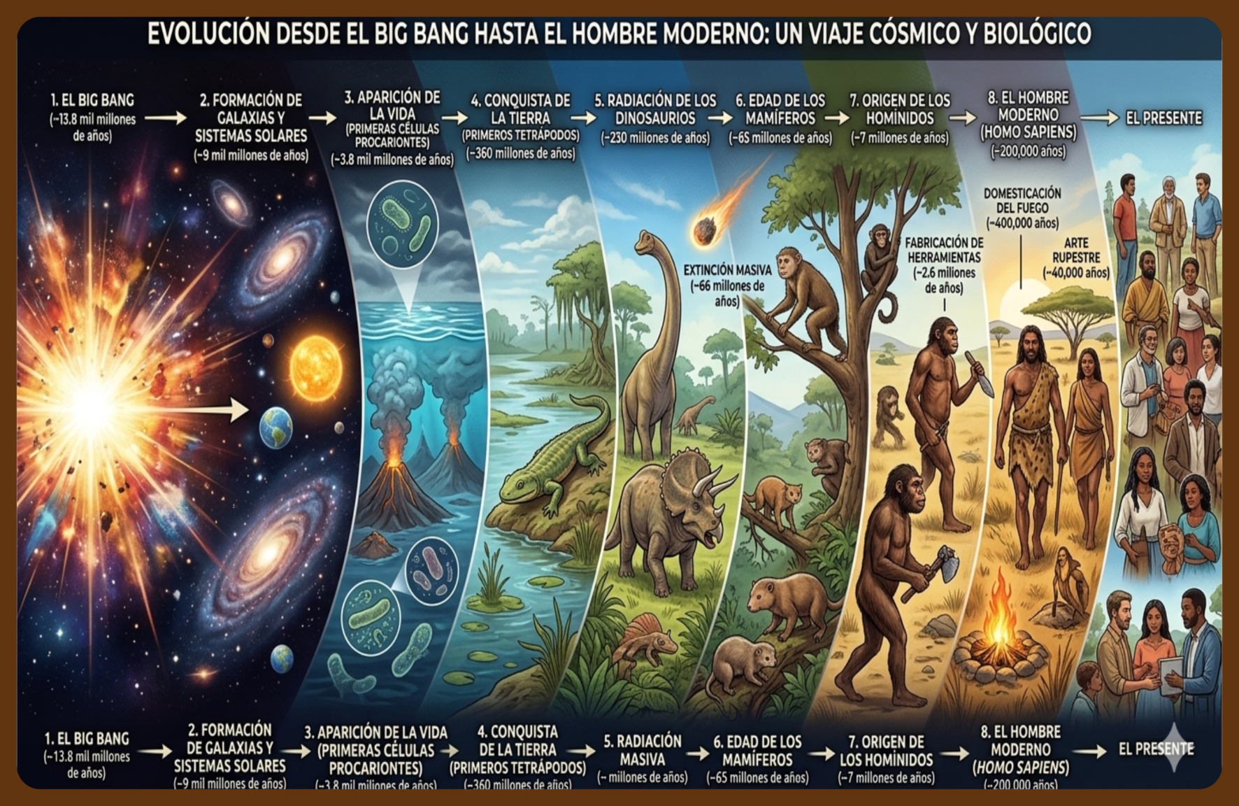 Ilustración del Módulo 1: línea de tiempo evolutiva